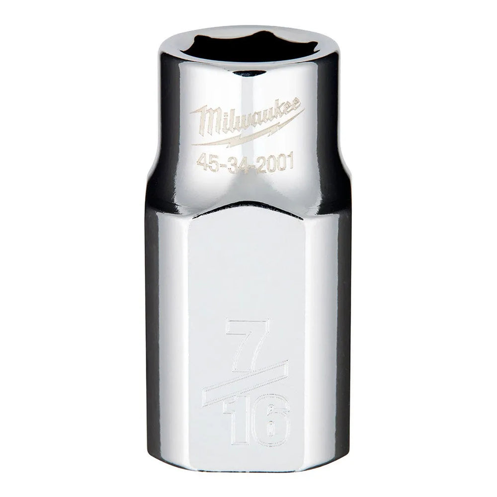 Milwaukee 1/2" Drive 7/16" Standard 6-Point Chrome Socket 45-34-2001