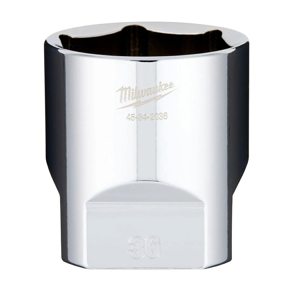 Milwaukee 1/2" Drive 36mm Standard 6-Point Chrome Socket 45-34-2036