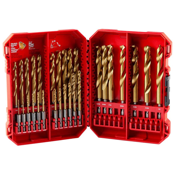 Milwaukee SHOCKWAVE Impact Duty RED HELIX Titanium Drill Bit Set - 29PC 48-89-4672