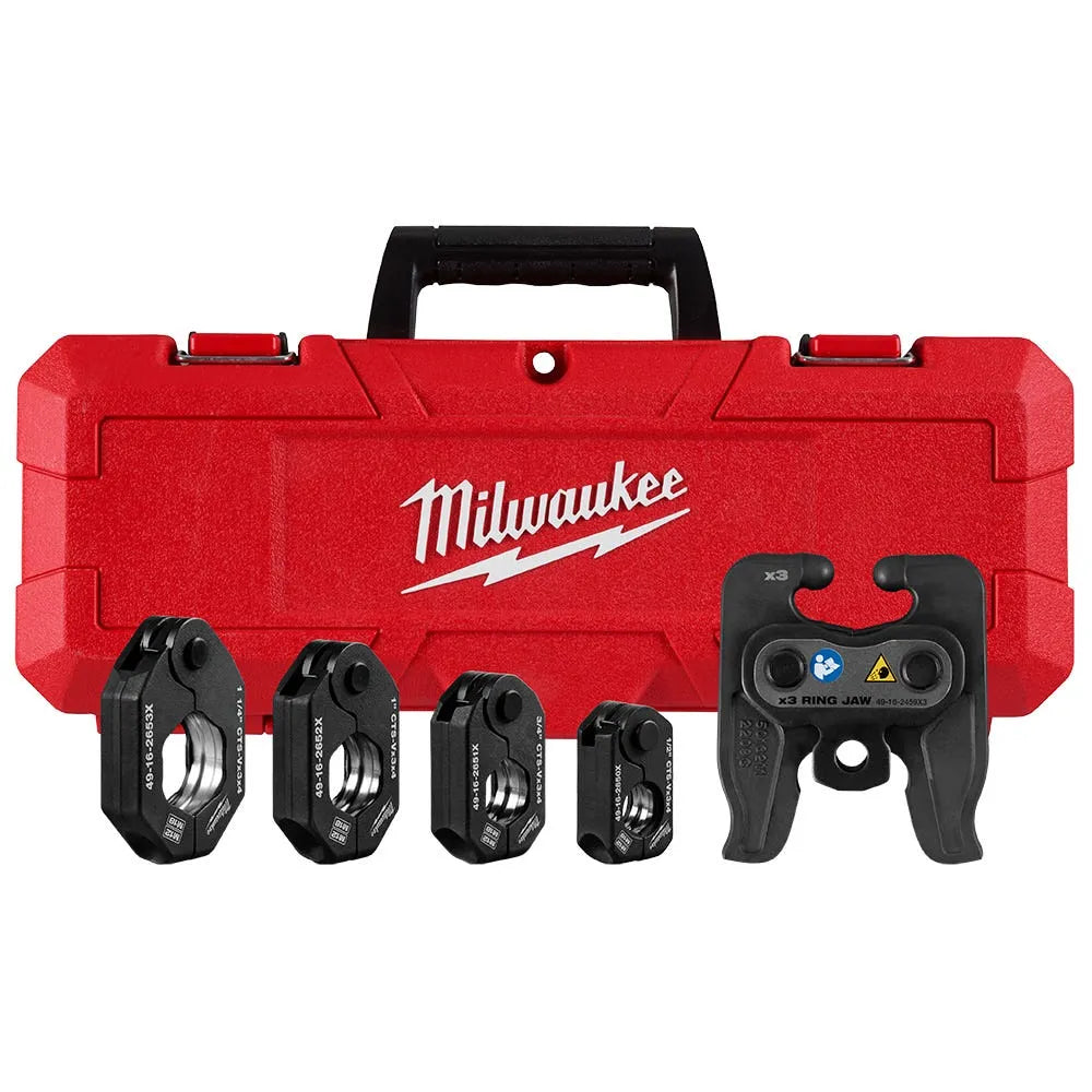 Milwaukee 1/2" - 1-1/4" CTS-V Pivoting Press Ring Kit for M12 FORCE LOGIC Press Tool 49-16-2490X